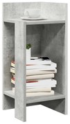 858549 vidaXL Странични маси с рафт, 2 бр, бетонно сиви, 25,5x27x60 см