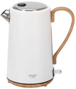 Електрическа кана Adler AD 1352, 2200W, 1.7 л, STRIX, Въртяща се основа, Автоматично изключване, Бял