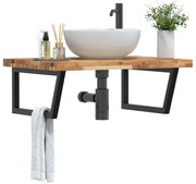 3302943 vidaXL Стенен рафт за мивка, стомана и масивно дърво акация