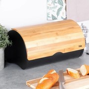 Кутия за хляб, Лека и здрава конструкция, Бамбук, кафяв_черен 38x24x20см