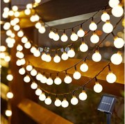Brilagi - соларна LED декоративна верига BUBBLE 200xLED/8 функции 20m IP65 топла бяла