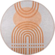 Оранжев/сив кръгъл килим подходящ за пране ø 100 cm Arch – Vitaus