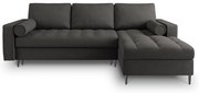 Тъмно сив ъглов разтегателен диван , десен ъгъл Santo - Milo Casa
