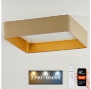 Brilagi-LED Осветително тяло VELVET SQUARE LED/36W/230V с възможност за димиране, Wi‑Fi Tuya + дистанционно управление, бежово