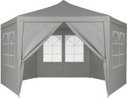 Градинска беседка 2 x 2 м - парти шатра със стени и прозорци Сив