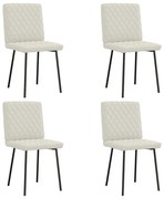 3315212 vidaXL Трапезни столове, 4 бр, кремави, кадифе