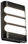Модерен стенен аплик черен с LED IP44 - Gaev