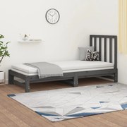 3108319 vidaXL Разтегателно дневно легло, без матрак, сиво, 2x(90x200) см