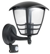 Екстериорен аплик със сензор TEVIO 1xE27/60W/230V IP54 черен