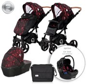 Детска комбинирана количка RIMINI LORELLI - RUBY Red&Black