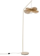 Арт Деко подова лампа бежова с бежов абажур - Nest