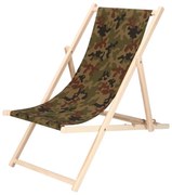 Градински шезлонг камуфлажен/буков