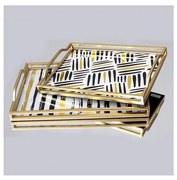 К-кт 2x Декоративен поднос 40x30/35x25 cm златист