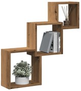 855815 vidaXL Стенни кубични рафтове дъб артизан 68x15x68 см