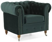 Фотьойл Chesterfield в цвят тъмнозелено, 94х86х80 см