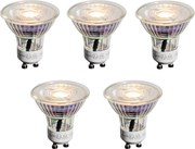 Комплект от 5 GU10 50mm LED крушки прозрачни 3.5W 330 lm 3000K