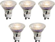 Комплект от 5 GU10 50мм прозрачни LED крушки 3.5W 330 lm 3000K