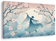 Картина на платно – Танцьорка под сакура при пълнолуние