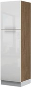 Висок подов шкаф Raval K21-60-2KF-Fusiko dark - White glossy