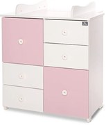 LORELLI Classic Шкаф с повивалник БЯЛО/ ORCHID PINK