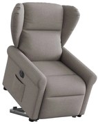 3303401 vidaXL Електрически изправящ реклайнер стол, таупе, текстил