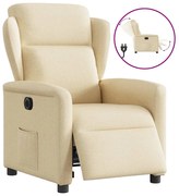3303122 vidaXL Електрически стол реклайнер , кремав, текстил