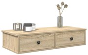 859952 vidaXL Стенен рафт с чекмеджета дъб сонома 80x34x17 см инженерно дърво