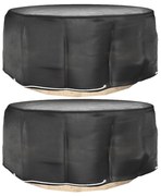 3155358 vidaXL Покривала за градински мебели 2 бр 10 капси Ø260x90 см кръгли