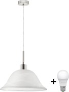 LED полилей на кабел 1xE27/60W/230V бял/прозрачен