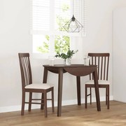 4102499 vidaXL Трапезни столове с възглавници 2бр Кафяв масивна дървесина гума