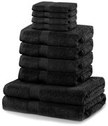 Комплект от 8 черни кърпи и 2 черни кърпи за баня Marina - DecoKing