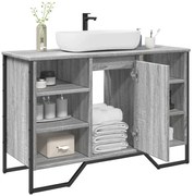 848667 vidaXL Шкаф за мивка за баня, сив сонома, 91x35x60 см, инженерно дърво