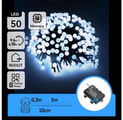 Aigostar LED външен коледен гирлянд 50 LED, 8 функции, 5,3 м, IP44, студена бяла