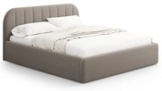 Светлокафяво двойно легло 160x200 cm тапицирано с място за съхранение с включена подматрачна рамка Juno – Windsor &amp; Co Sofas