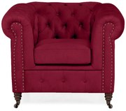 Фотьойл Chesterfield в цвят бургунди, 94х86х80 см