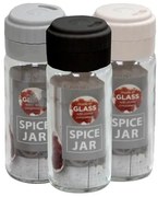 Стъклена солница без декор 244мл HIBRIT (ЧЕРЕН,БЯЛ или СИВ капак) M-131031 - Horecano