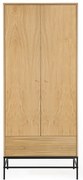 Гардероб от дъб в естествен цвят 80x190 cm Flora - Woodman