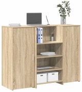 3324189 vidaXL Приемно бюро, дъб сонома, 135x50x103,5 см, инженерно дърво