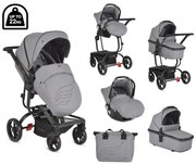 Cangaroo  -  Комбинирана детска количка Ellada 3в1 сив