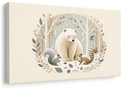 Картина на платно – Мече и горски животни в гората