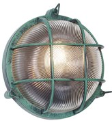 Външна стенна лампа зелена кръгла IP44 - Noutica