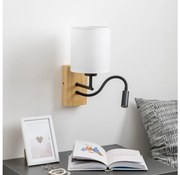 Brilagi - LED Аплик NUBILA WOOD 1xE27/25W/230V + LED/3W дъб/бял