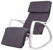 Тъмносив люлеещ се стол с бяла рамка