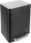 Черно кошче за боклук с педал от неръждаема стомана 6 l Black – Orion