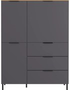 Сив висок скрин от дъб 109x146 cm California - Germania