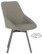 Трапезен стол WIGAN 2 силиконова кожа - сив 43