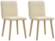 4101151 vidaXL Трапезни столове, 2 бр, кремави, текстил