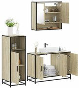 3300981 vidaXL Комплект шкафове за баня от 3 части дъб сонома инженерно дърво