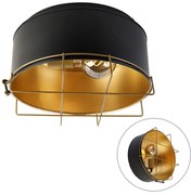 Индустриален плафон черен със злато 35 см - Barril