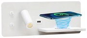 Immax 08285L-LED стенен LED с полка, USB и безжично зареждане, 3W/230V